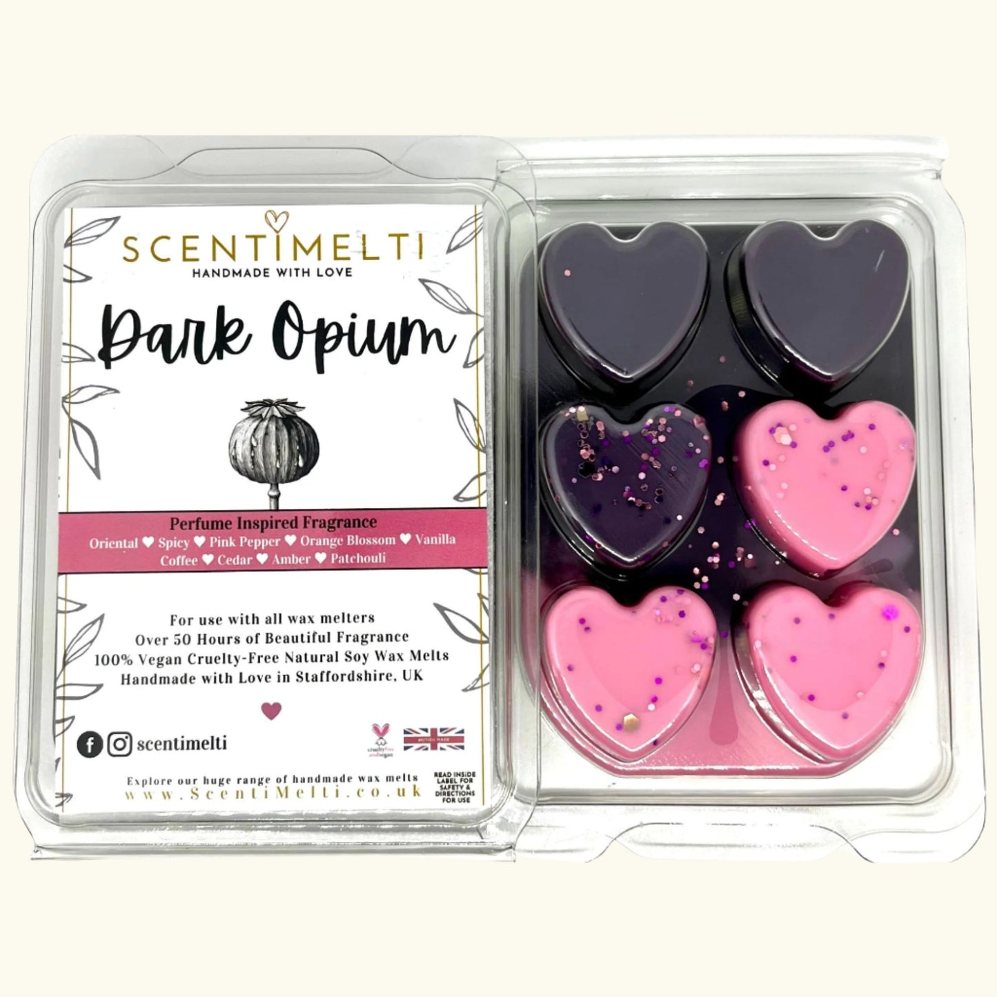 Dark Opium Heart Clamshell Wax Melts - ScentiMelti  Dark Opium Heart Clamshell Wax Melts