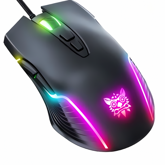 Adjustable 6400 DPI Wired LED Gaming Mouse with Breathing LED Colors Black - ScentiMelti Home Fragrance, Beauty & Gifts UK