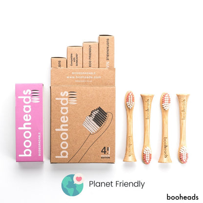 Soniboo - Bamboo Electric Toothbrush Heads Compatible with Sonicare* | Deep Clean 4PK PINK EDITION - ScentiMelti Home Fragrance, Beauty & Gifts UK