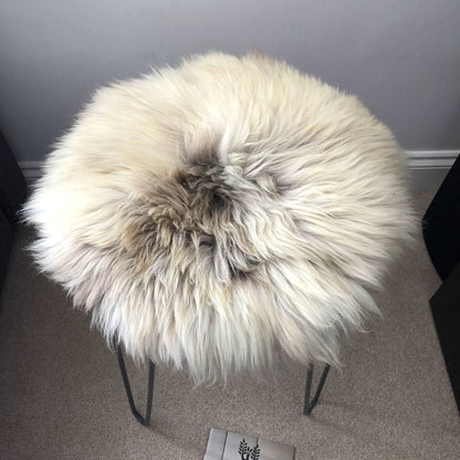 Rare Breed British Sheepskin Roundie Brindle Mix Natural ::: Seat Cover 35cm - ScentiMelti Home Fragrance, Beauty & Gifts UK