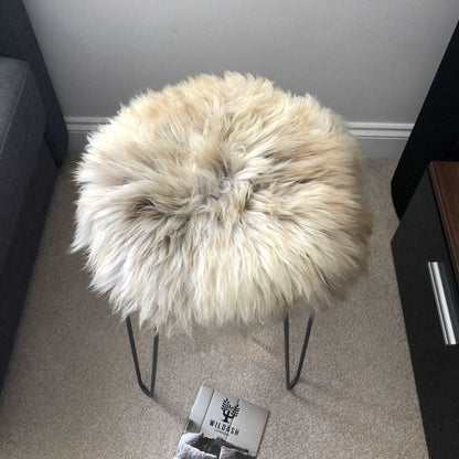 Rare Breed British Sheepskin Roundie Brindle Mix Natural ::: Seat Cover 35cm - ScentiMelti Home Fragrance, Beauty & Gifts UK