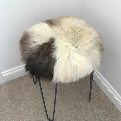 Rare Breed British Sheepskin Roundie Brindle Mix Natural ::: Seat Cover 35cm - ScentiMelti Home Fragrance, Beauty & Gifts UK