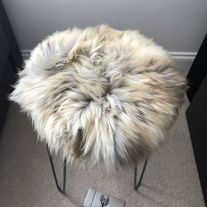 Rare Breed British Sheepskin Roundie Brindle Mix Natural ::: Seat Cover 35cm - ScentiMelti Home Fragrance, Beauty & Gifts UK