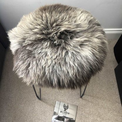 Rare Breed British Sheepskin Roundie Brindle Mix Natural ::: Seat Cover 35cm - ScentiMelti Home Fragrance, Beauty & Gifts UK