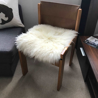 British Sheepskin Seat Cover Ivory Cream White ::: Square 37cm Wildash London ScentiMelti Wax Melts