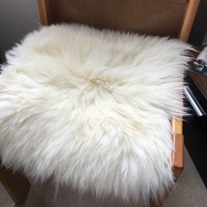 British Sheepskin Seat Cover Ivory Cream White ::: Square 37cm Wildash London ScentiMelti Wax Melts