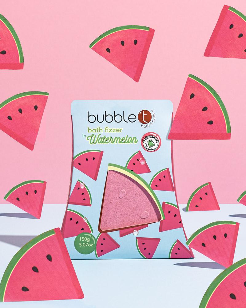 Bubble T Fruitea Edition Fizzing Watermelon Bath Bomb 150g Beauty Goddess ScentiMelti Wax Melts