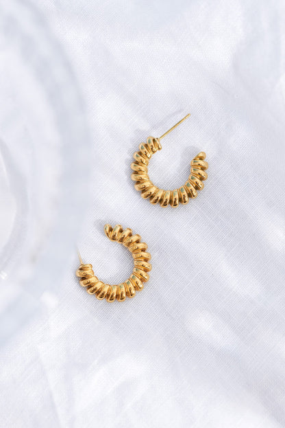 Spiral Gold Hoops - ScentiMelti Home Fragrance, Beauty & Gifts UK