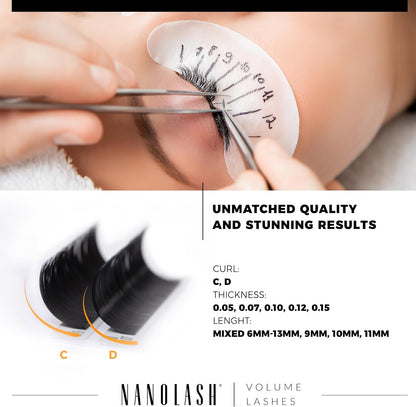 Nanolash Volume Lashes - false lashes for professional eyelash extensions, volume eyelash extensions (0.05 D, 10mm) Beauty Goddess ScentiMelti Wax Melts