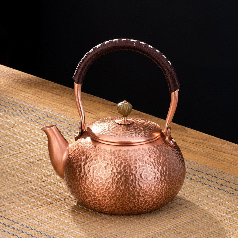 Genuine Copper Tea Pot Kettle Handmade Pure Copper Kettle Electric Ceramic Stove Handle Pot Pitcher Tea Set Copper Teapot - ScentiMelti  Genuine Copper Tea Pot Kettle Handmade Pure Copper Ket