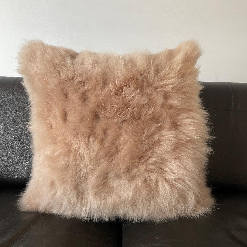 Cashmere Fur Cushion | Honey Gold Square 45cm - ScentiMelti Home Fragrance, Beauty & Gifts UK