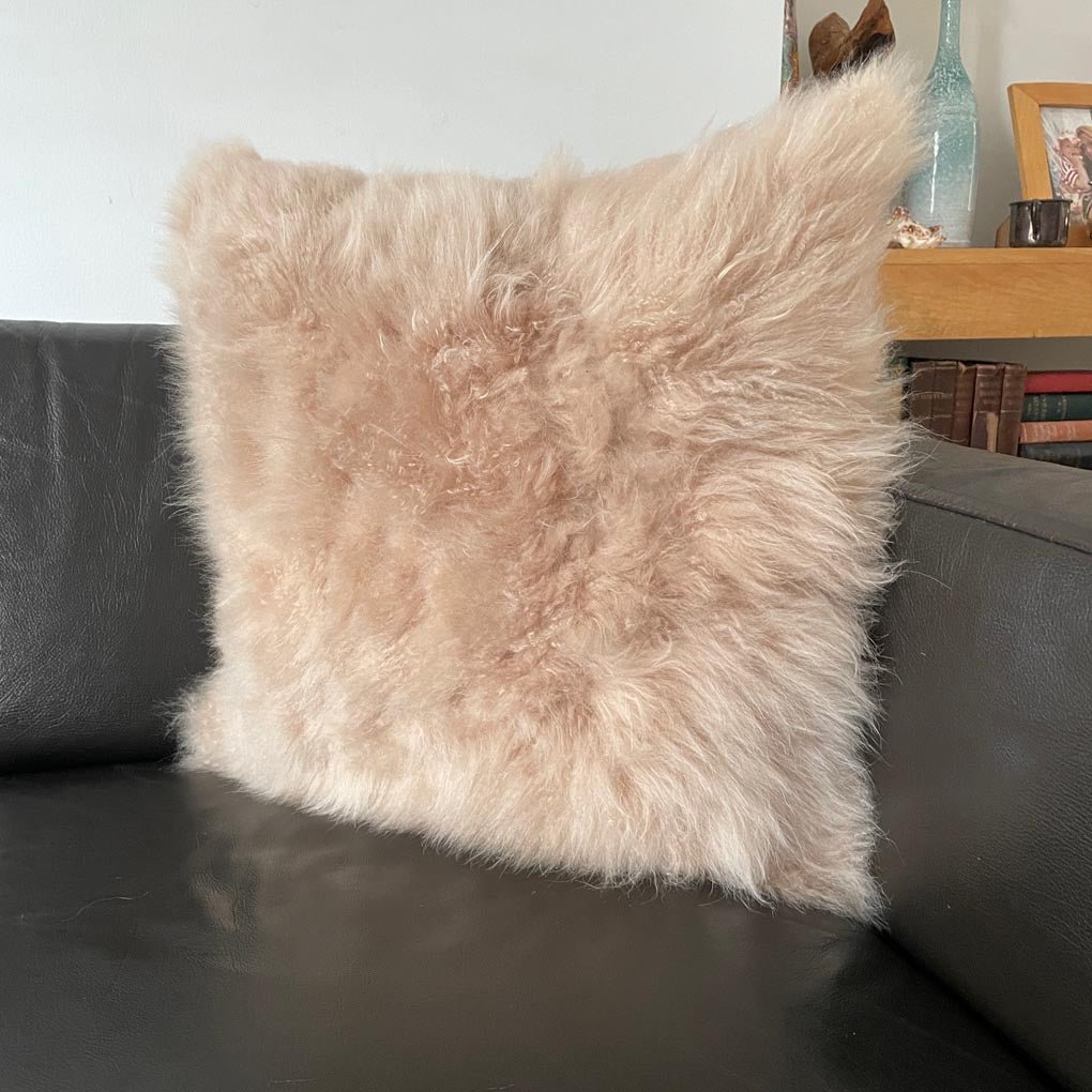 Cashmere Fur Cushion | Honey Gold Square 45cm - ScentiMelti Home Fragrance, Beauty & Gifts UK