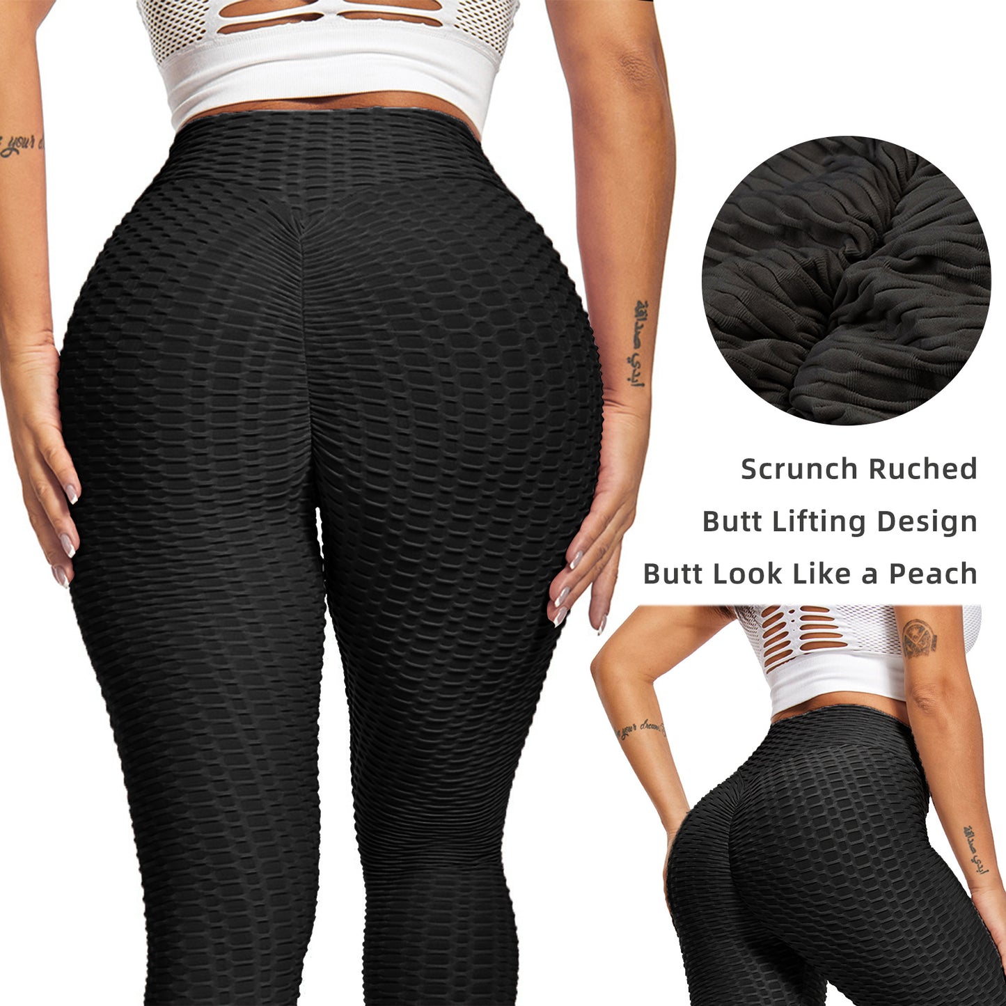 Women TIK Tok Viral Leggings |Bubble Textured Leggings Butt Lifting Yoga Pants Black www.ellajames.co.uk ScentiMelti Wax Melts