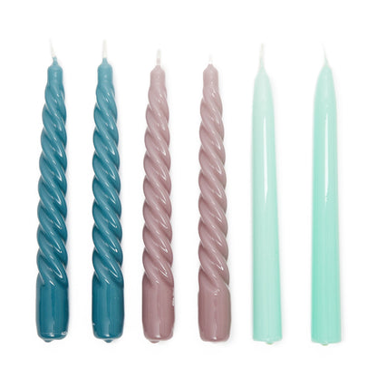 Set of 6 Twist & Straight Candles Tonal 20cm The Conran Shop ScentiMelti Wax Melts