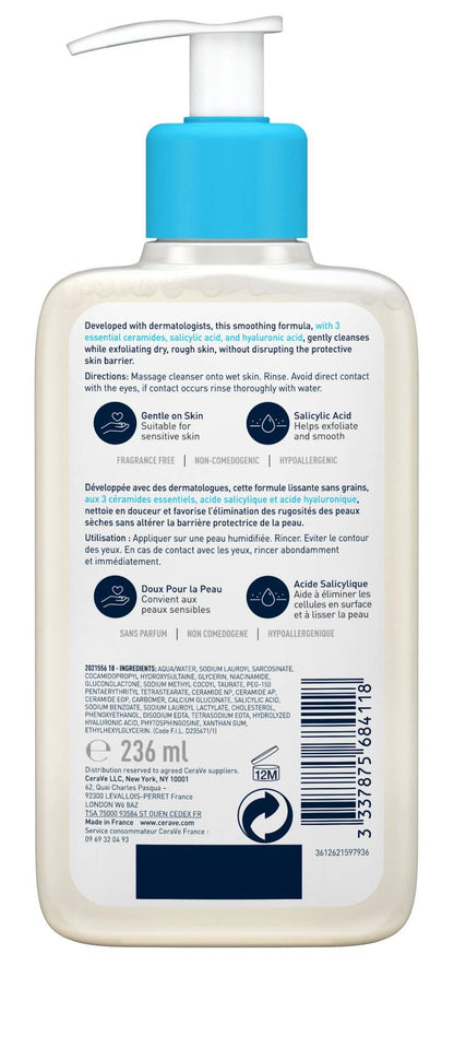 CeraVe SA SMOOTHING CLEANSER 236ML - ScentiMelti Home Fragrance, Beauty & Gifts UK