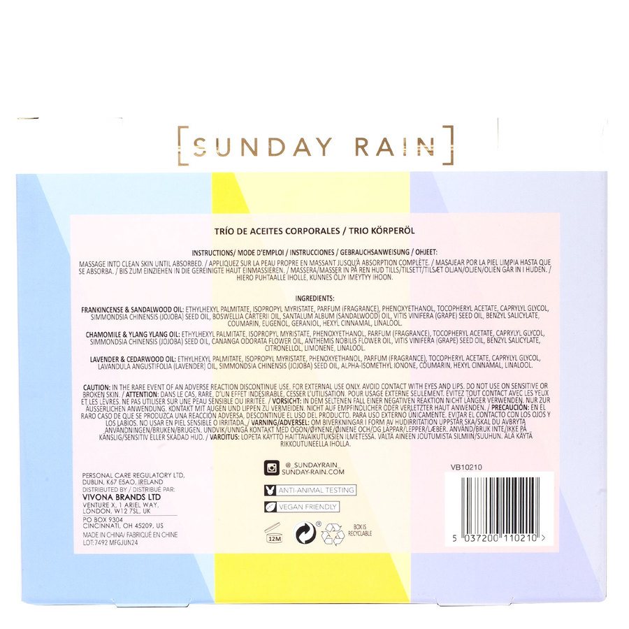 Sunday Rain Essential Oil Trio - ScentiMelti Home Fragrance, Beauty & Gifts UK