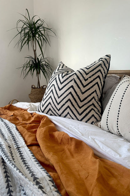 Large Black and Cream Chevron Cushion Cover in Cotton and Linen Biggs & Hill ScentiMelti Wax Melts