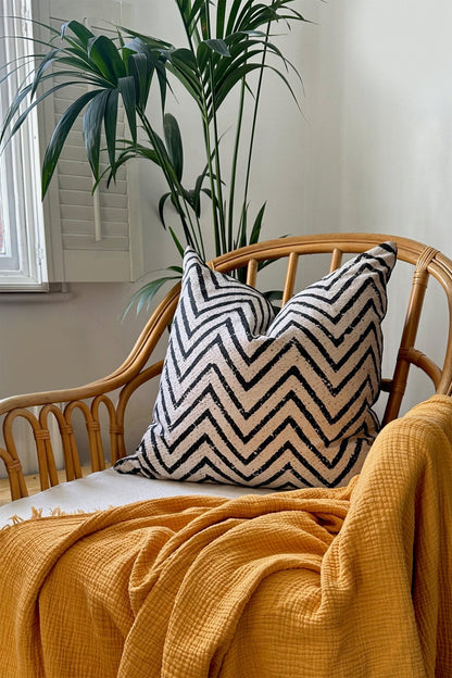 Large Black and Cream Chevron Cushion Cover in Cotton and Linen Biggs & Hill ScentiMelti Wax Melts