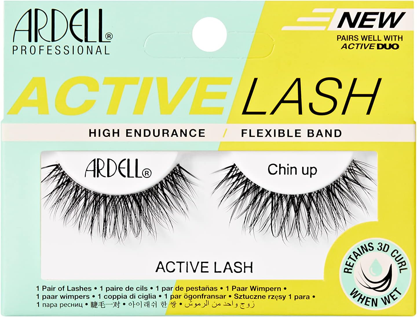 Ardell Active Lash Chin Up False Eyelashes, Water-resistant, Medium Volume and Length, Vegan Friendly, 1 Pair (Pack of 1) - ScentiMelti Home Fragrance, Beauty & Gifts UK