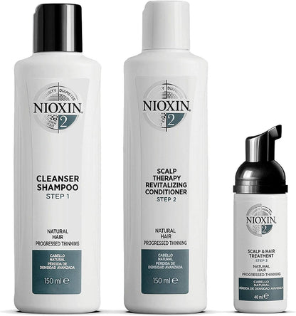 Nioxin 3-Part System | System 2 | Natural Hair with Progressed Thinning Hair Treatment | Scalp Therapy | Hair Thickening Treatment - ScentiMelti Home Fragrance, Beauty & Gifts UK