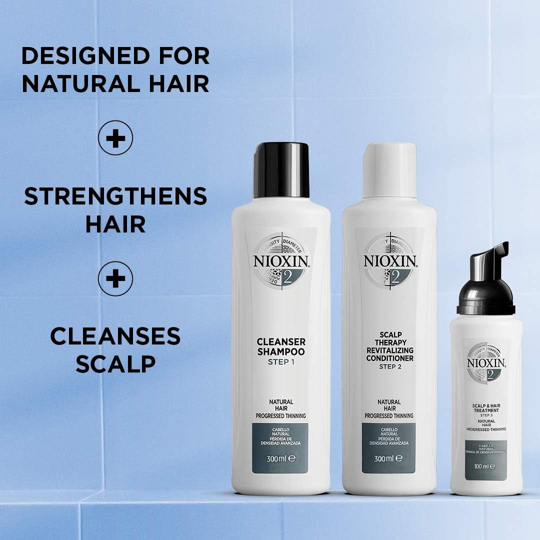 Nioxin 3-Part System | System 2 | Natural Hair with Progressed Thinning Hair Treatment | Scalp Therapy | Hair Thickening Treatment - ScentiMelti Home Fragrance, Beauty & Gifts UK