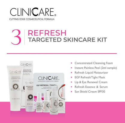 CLINICCARE Refresh Rejuvenating Kit 90 Day Plan (Vegan) - ScentiMelti Home Fragrance, Beauty & Gifts UK