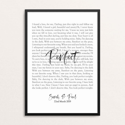 Custom Song Lyrics Minimalist Wall Art Print Hi Society ScentiMelti Wax Melts