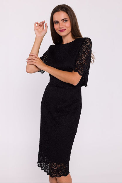 Fitted Pencil Lace Evening Dress | 4 Colours | Stylove