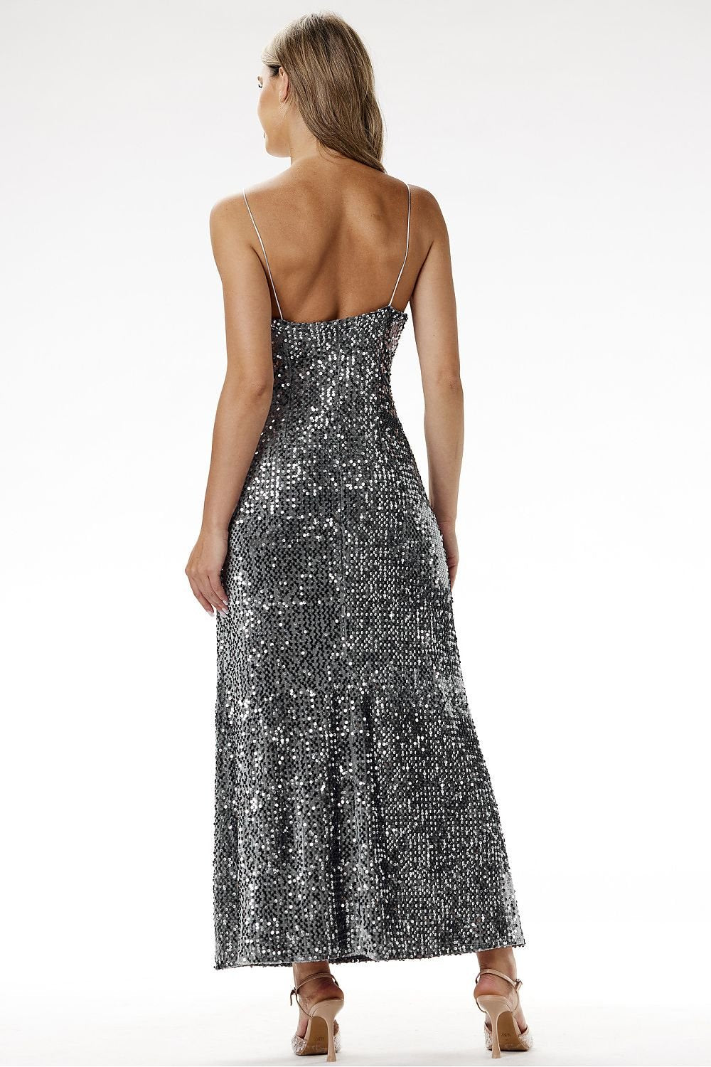 Sequin Strappy Long Maxi Occasion Dress | Awama