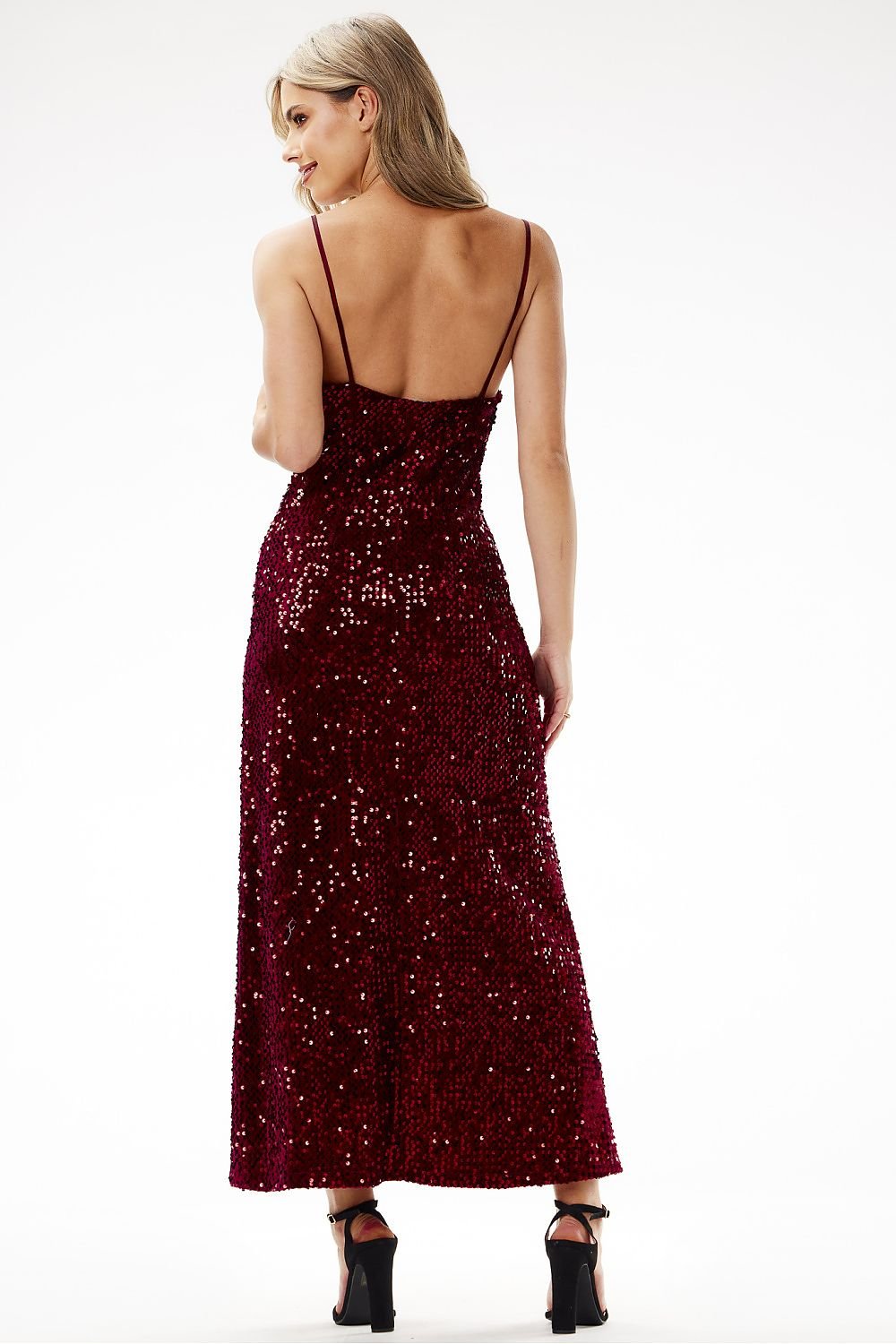 Sequin Strappy Long Maxi Occasion Dress | Awama