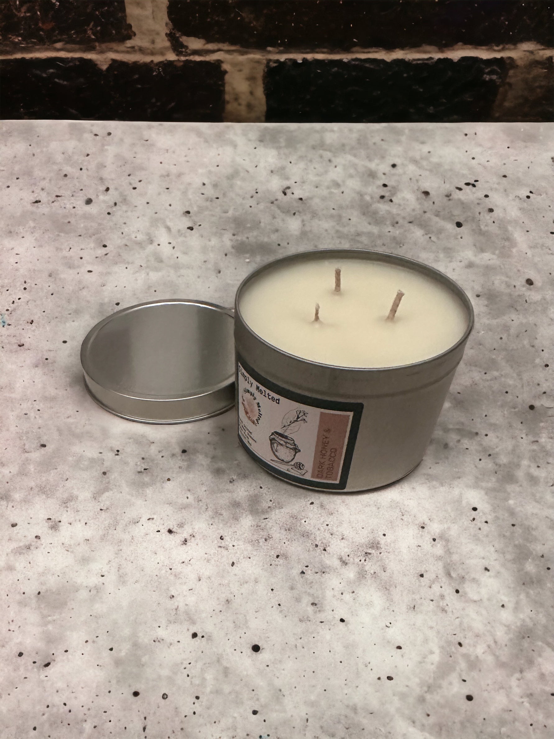 Dark Honey & Tobacco Three Wick Candle Tin - ScentiMelti Home Fragrance, Beauty & Gifts UK