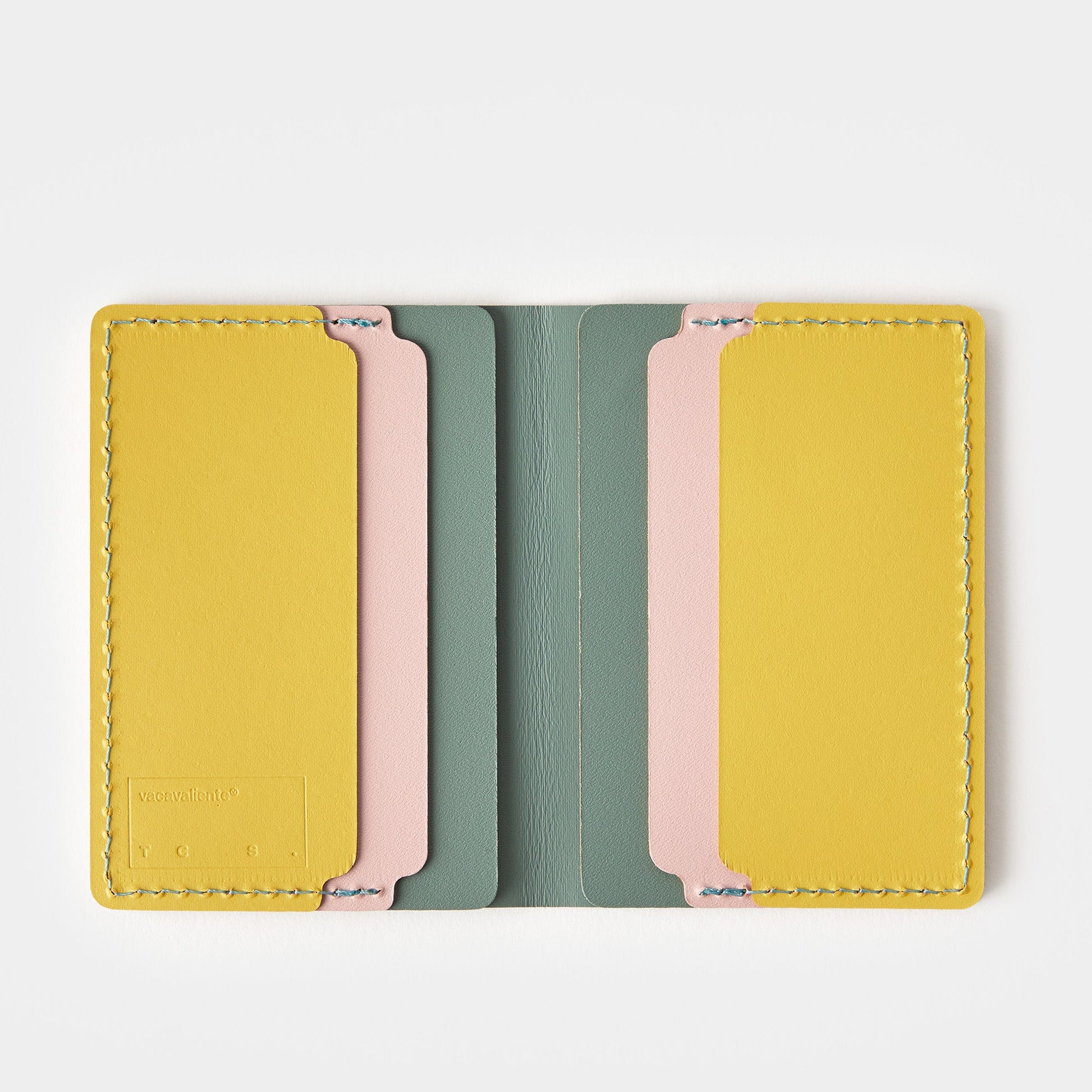 Cuero Double Card Holder Eucalyptus, Mustard & Pink - ScentiMelti Home Fragrance, Beauty & Gifts UK