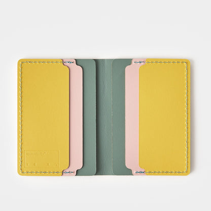 Cuero Double Card Holder Eucalyptus, Mustard & Pink - ScentiMelti Home Fragrance, Beauty & Gifts UK