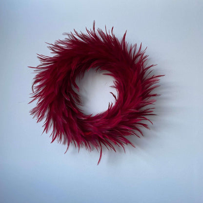 Deep Burgundy Feather Wreath - ScentiMelti Home Fragrance, Beauty & Gifts UK