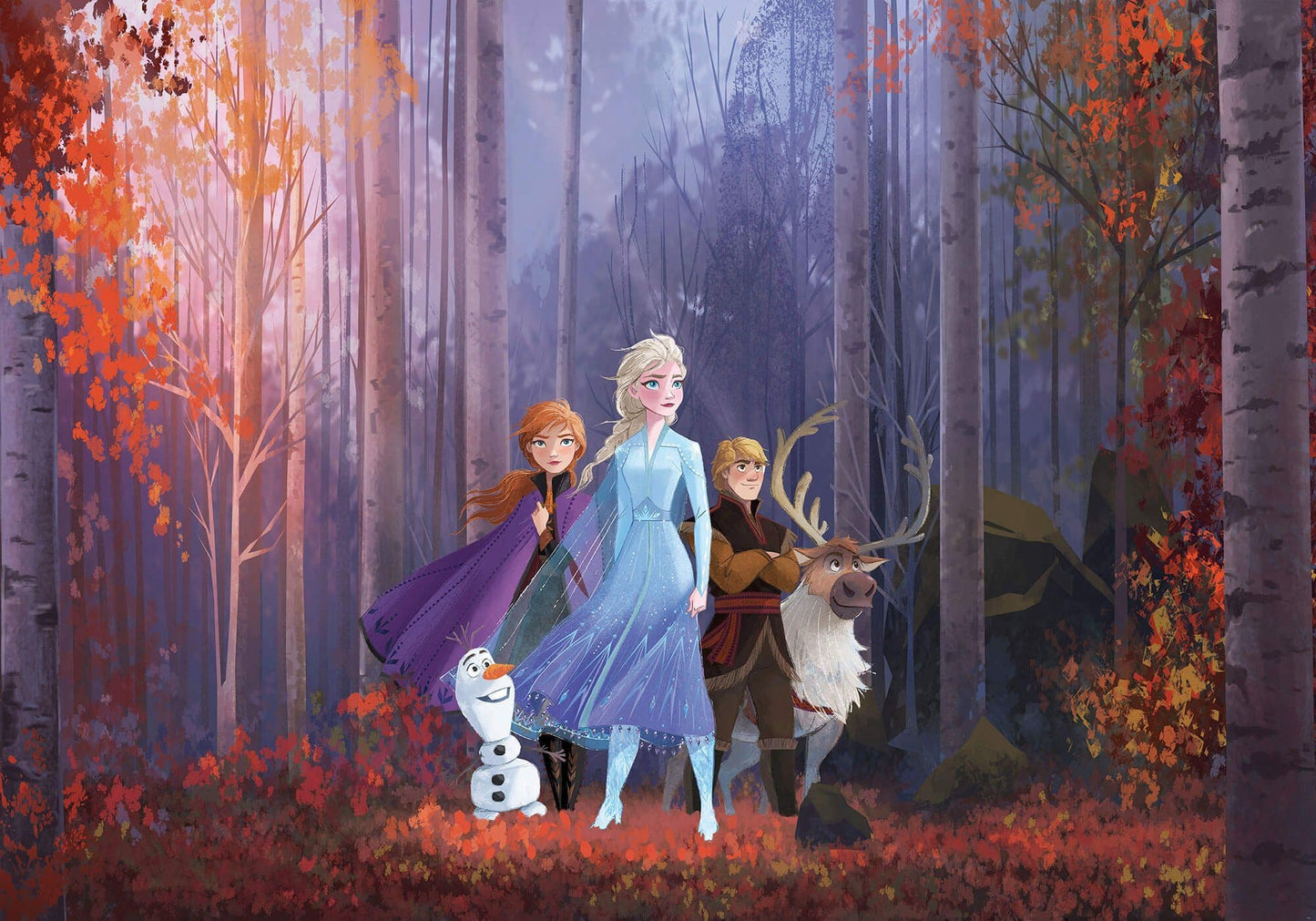 Disney Frozen magical forest scenery Elsa Anna & Olaf Non-Woven Wallpaper Mural 400 cm x 280 cm | 157" x 110" - ScentiMelti Home Fragrance, Beauty & Gifts UK