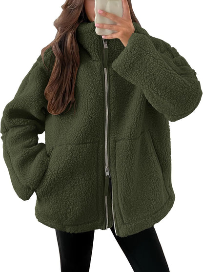 Warm Cosy Zip-up Teddy Fleece Jacket Sweater | 9 Colours