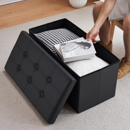 Storage Box Foldable Ottoman Seat Toy Storage Box Foot Stool Bench Home Stool - ScentiMelti Home Fragrance, Beauty & Gifts UK