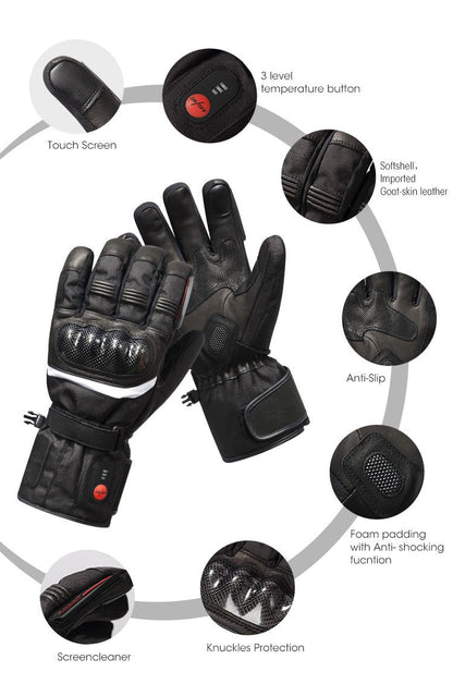 IcePro3 Heated Motorcycle Gloves Shockproof CE, FCC, PSE Certified - ScentiMelti Home Fragrance, Beauty & Gifts UK