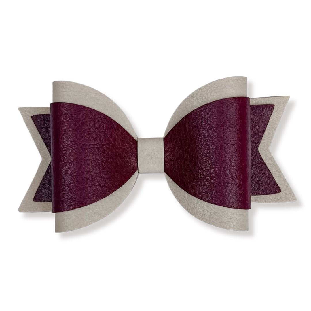 Emily Hair Bow - Cream & Burgundy Luna Rossi ScentiMelti Wax Melts