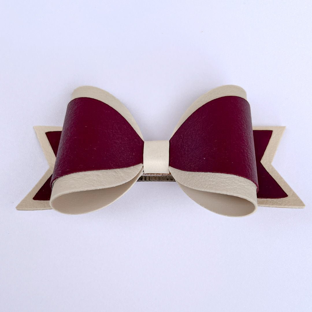 Emily Hair Bow - Cream & Burgundy Luna Rossi ScentiMelti Wax Melts