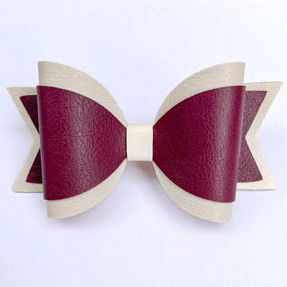 Emily Hair Bow - Cream & Burgundy Luna Rossi ScentiMelti Wax Melts