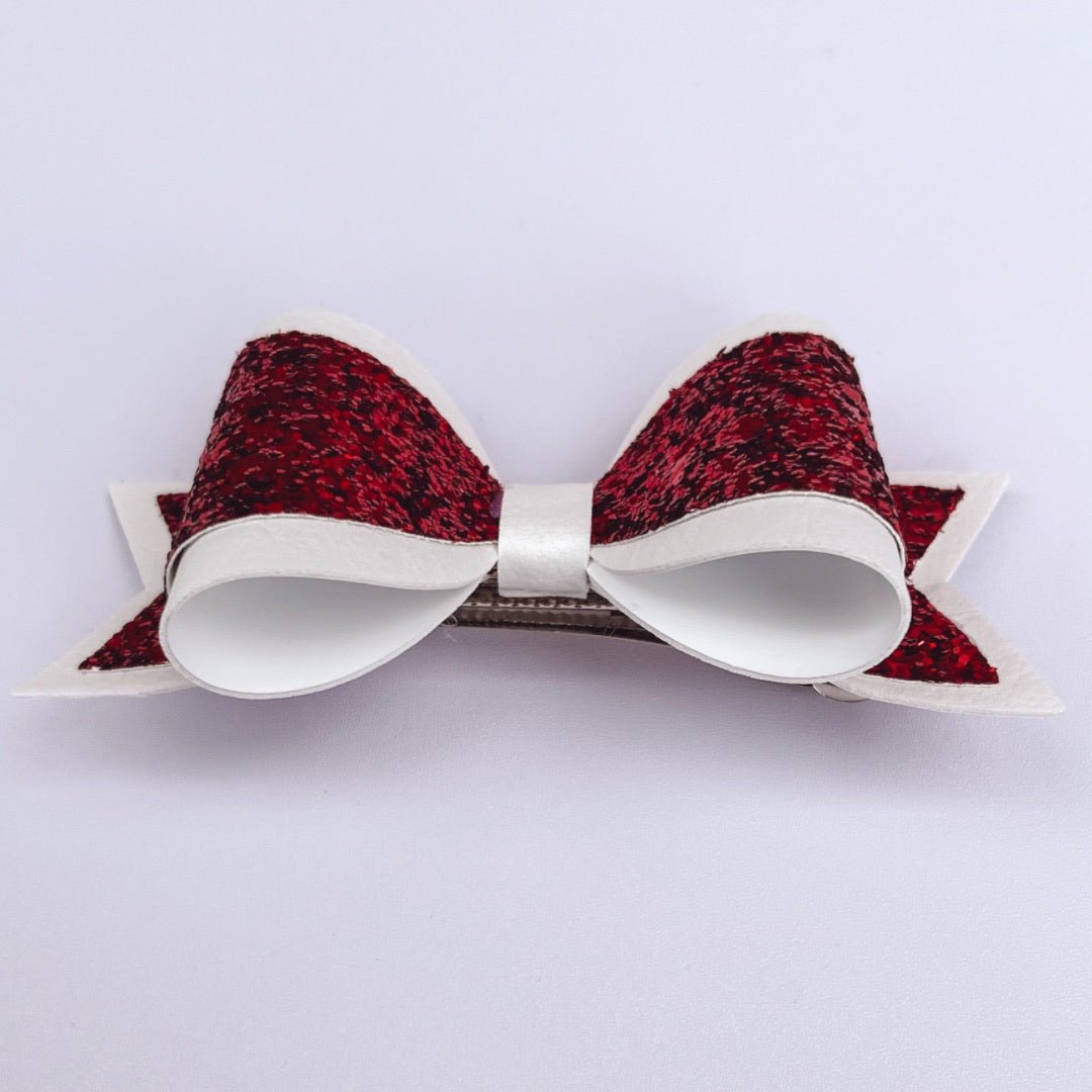 Emily Hair Bow - Red Glitter on White Luna Rossi ScentiMelti Wax Melts