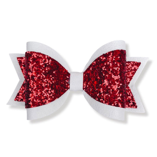 Emily Hair Bow - Red Glitter on White Luna Rossi ScentiMelti Wax Melts