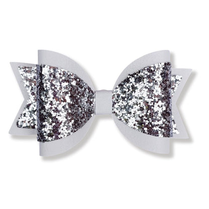 Emily Hair Bow - Silver Glitter on White Luna Rossi ScentiMelti Wax Melts