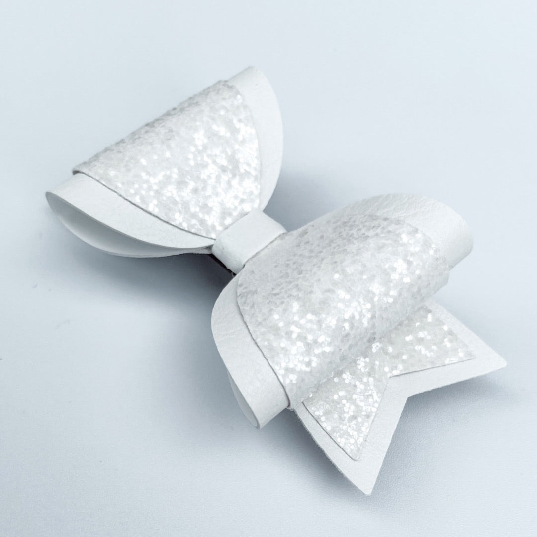 Emily Hair Bow - White Glitter on White Luna Rossi ScentiMelti Wax Melts