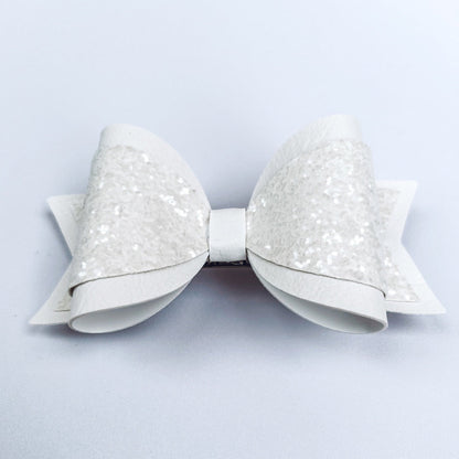 Emily Hair Bow - White Glitter on White Luna Rossi ScentiMelti Wax Melts