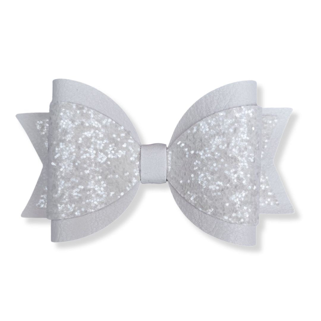 Emily Hair Bow - White Glitter on White Luna Rossi ScentiMelti Wax Melts