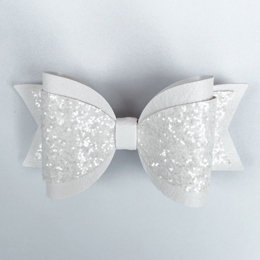 Emily Hair Bow - White Glitter on White Luna Rossi ScentiMelti Wax Melts