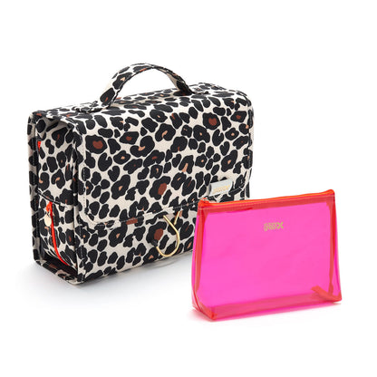 'Emma' 3 in 1 Hanging Wash Bag in Leopard Tan - ScentiMelti Home Fragrance, Beauty & Gifts UK