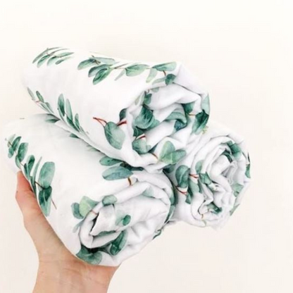 Muslin Swaddle Baby Blanket X-Large 120x120cm Eucalyptus - ScentiMelti Home Fragrance, Beauty & Gifts UK